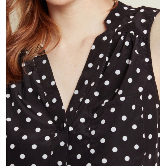 ModCloth Sleeveless Polk Dots Tunic Top - Picture 3 of 8